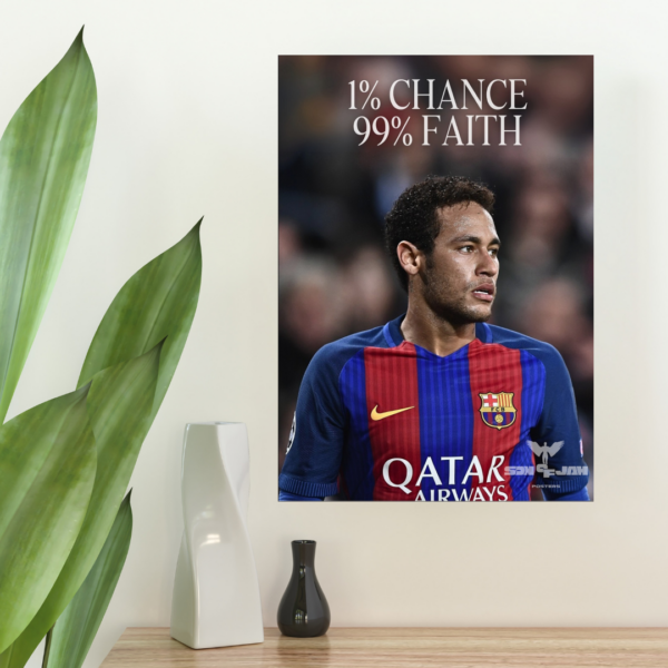 Beige Neutral Wall Frame Mockup Instagram Post (1) Poster Neymar"1% CHANCE 99% FOI" ( A3 )