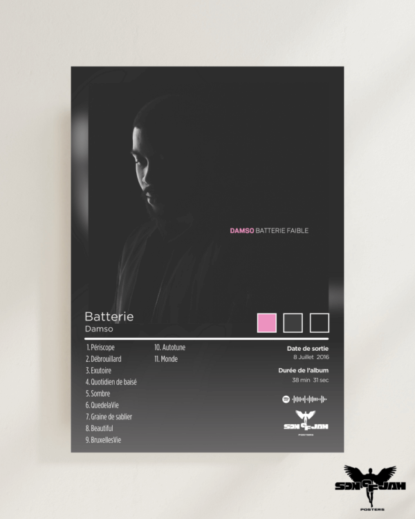Poster Damso -Batterie Faible ( A3 )