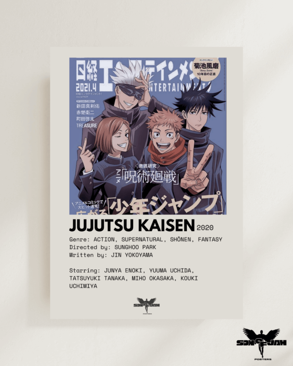 Poster Jujutsu Kaisen – L’Énergie Occulte en Action ( A3 )